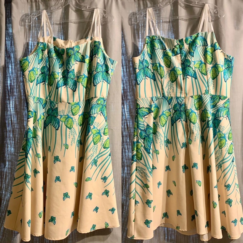 Butterfly print pinup sun dress